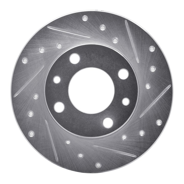 631-07000R Drilled/Slotted Brake Rotor [Silver], 1966-1992 Multiple Makes/Models, Position: Front Right,Rear Right