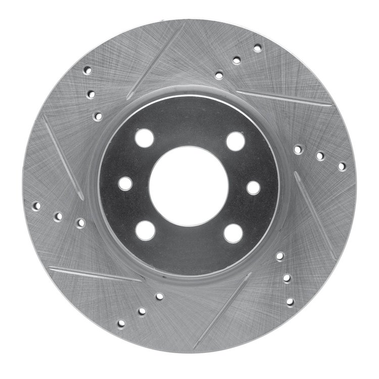 631-07002L Drilled/Slotted Brake Rotor [Silver], 2009-2019 Mopar, Position: Front Left