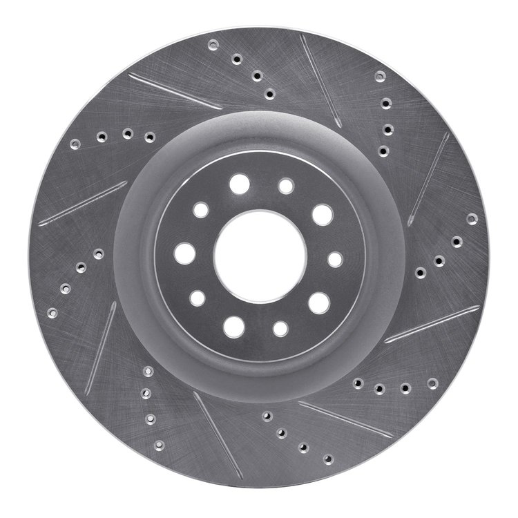 631-07006R Drilled/Slotted Brake Rotor [Silver], 2014-2019 Mopar, Position: Front Right