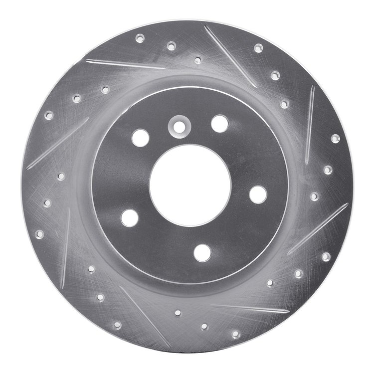 631-11004R Drilled/Slotted Brake Rotor [Silver], 1994-2004 Land Rover, Position: Rear Right