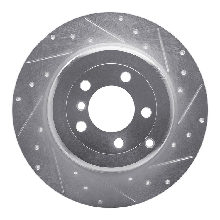 631-11008R Drilled/Slotted Brake Rotor [Silver], 2003-2005 Land Rover, Position: Rear Right