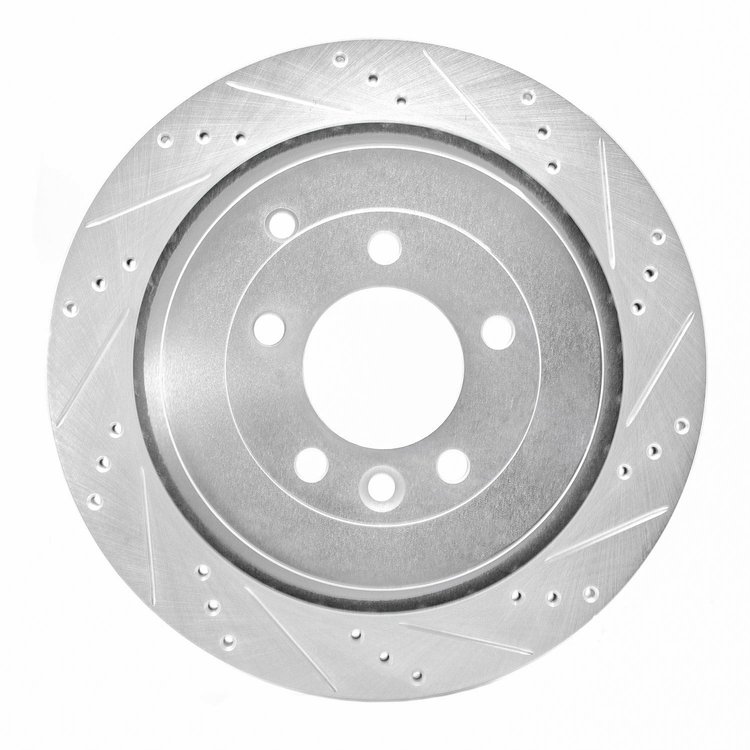 631-11010R Drilled/Slotted Brake Rotor [Silver], 2005-2016 Land Rover, Position: Rear Right