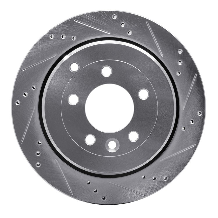 631-11012R Drilled/Slotted Brake Rotor [Silver], 2005-2007 Land Rover, Position: Rear Right