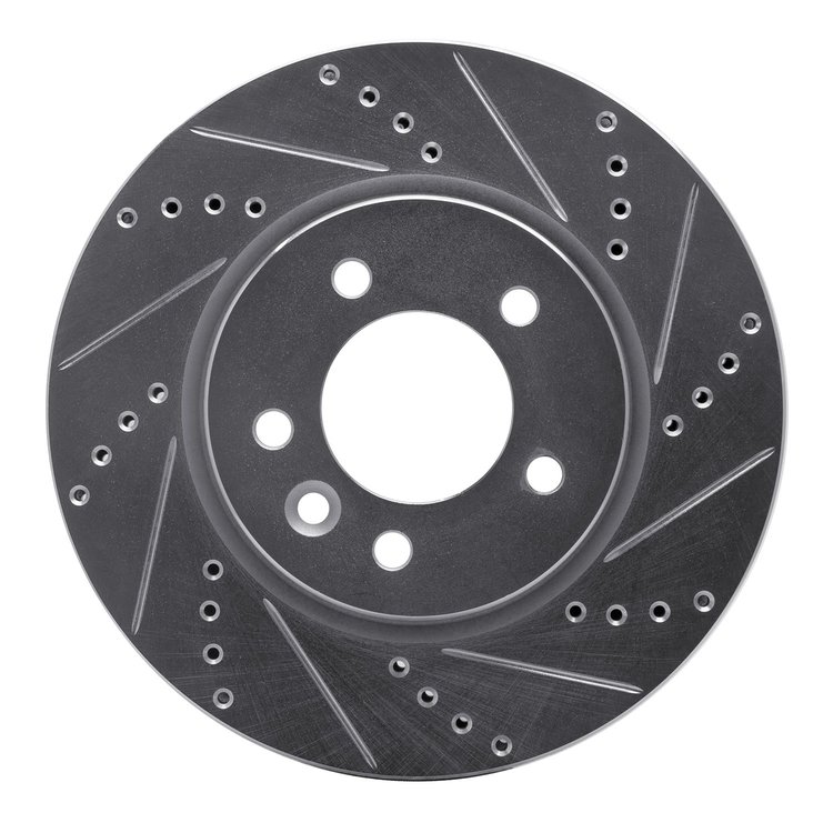 631-11013R Drilled/Slotted Brake Rotor [Silver], 2005-2007 Land Rover, Position: Front Right
