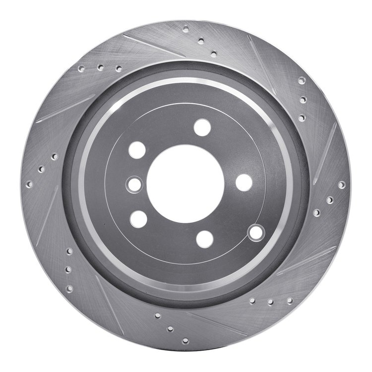 631-11016R Drilled/Slotted Brake Rotor [Silver], 2006-2012 Land Rover, Position: Rear Right