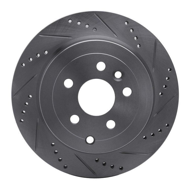 631-11017R Drilled/Slotted Brake Rotor [Silver], 2008-2012 Land Rover, Position: Rear Right