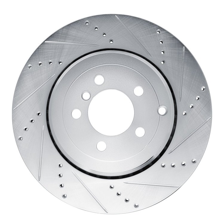 631-11018R Drilled/Slotted Brake Rotor [Silver], 2010-2012 Land Rover, Position: Rear Right