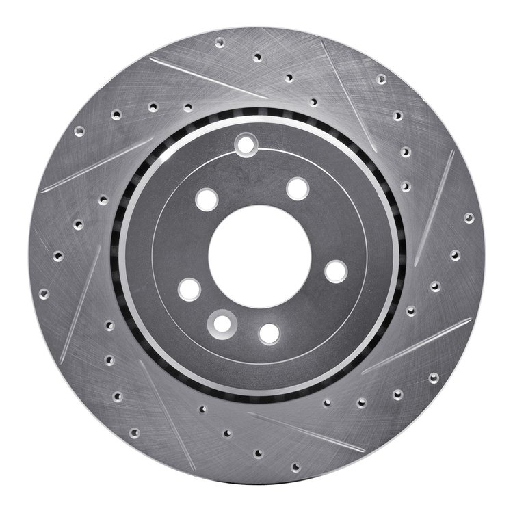 631-11020R Drilled/Slotted Brake Rotor [Silver], 2010-2013 Land Rover, Position: Rear Right
