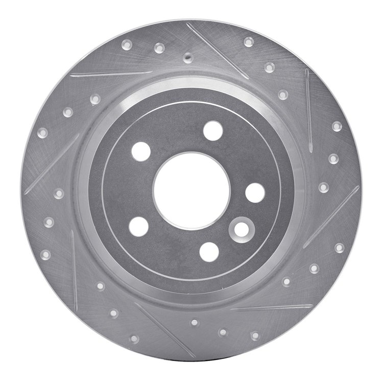 631-11024R Drilled/Slotted Brake Rotor [Silver], 2013-2015 Land Rover, Position: Rear Right