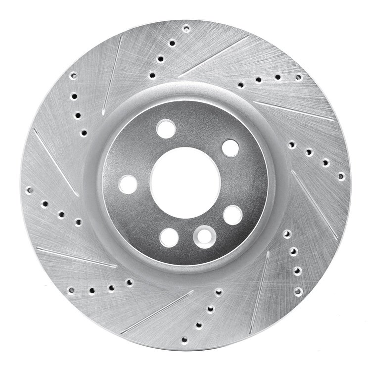 631-11025L Drilled/Slotted Brake Rotor [Silver], 2015-2019 Multiple Makes/Models, Position: Front Left
