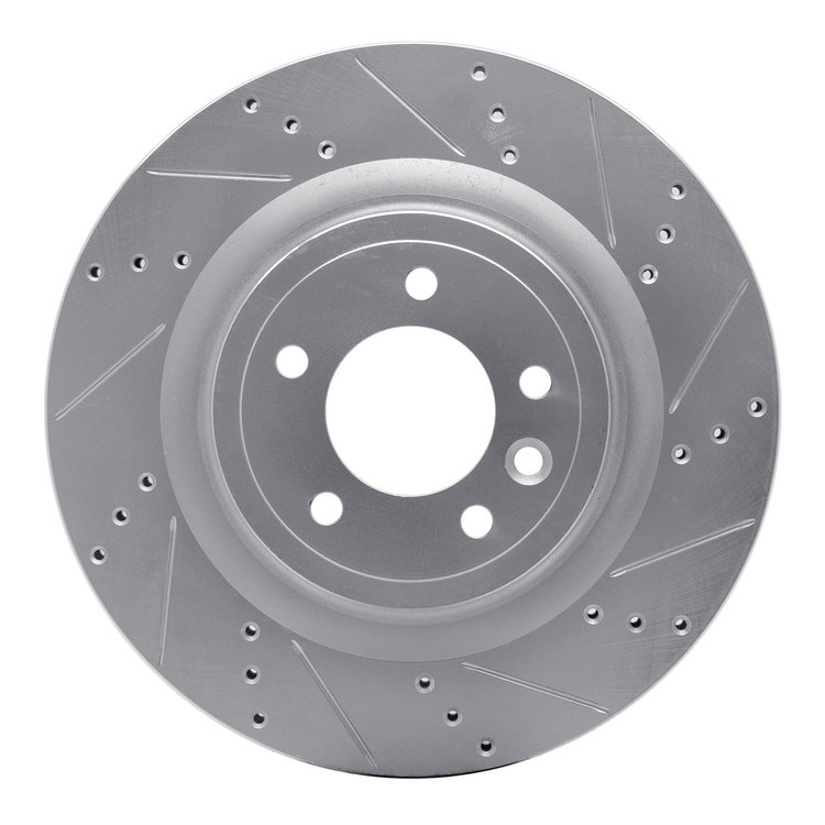 631-11026R Drilled/Slotted Brake Rotor [Silver], Fits Select Land Rover, Position: Rear Right