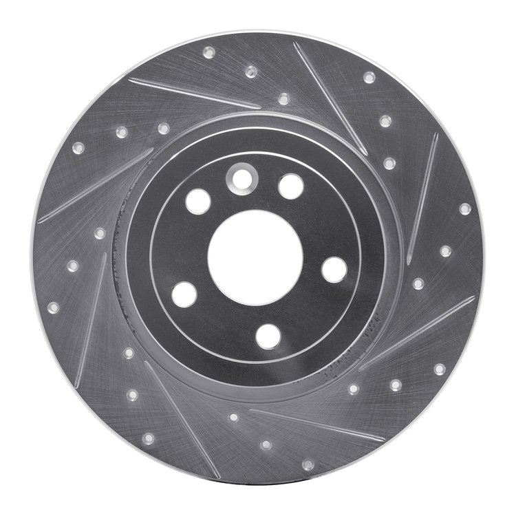 631-11028R Drilled/Slotted Brake Rotor [Silver], 2016-2019 Land Rover, Position: Rear Right