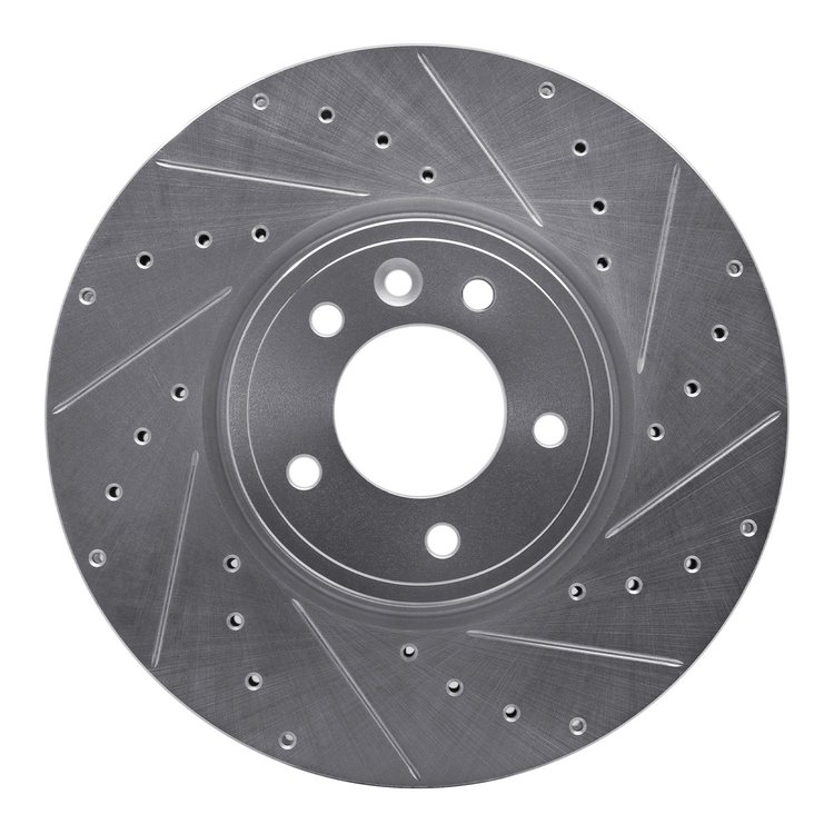 631-11030R Drilled/Slotted Brake Rotor [Silver], 2018-2020 Land Rover, Position: Front Right