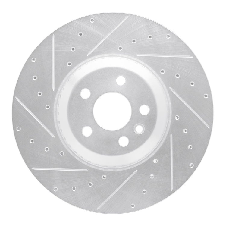631-11033L Drilled/Slotted Brake Rotor [Silver], Fits Select Multiple Makes/Models, Position: Front Left