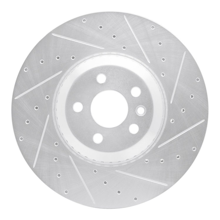631-11033R Drilled/Slotted Brake Rotor [Silver], Fits Select Multiple Makes/Models, Position: Front Right