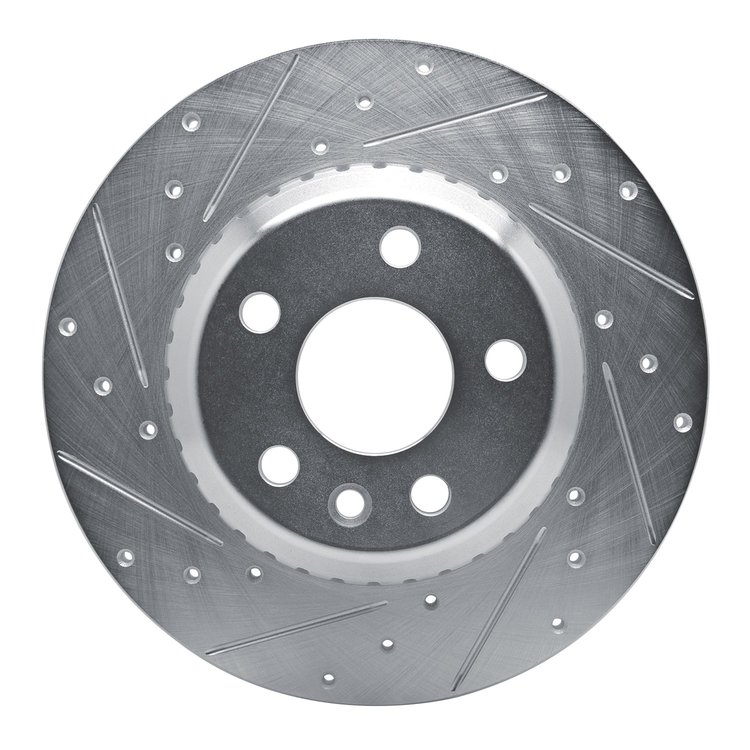 631-11034L Drilled/Slotted Brake Rotor [Silver], 2020-2020 Land Rover, Position: Rear Left