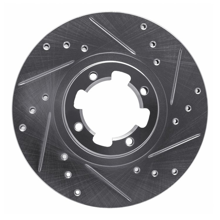 631-13000R Drilled/Slotted Brake Rotor [Silver], 1985-1994 Subaru, Position: Front Right