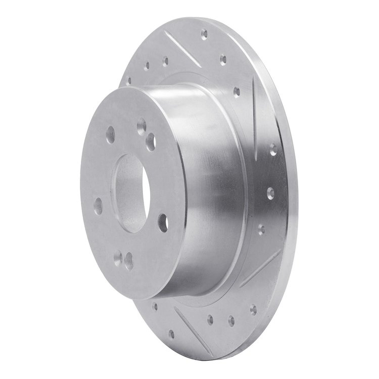 631-13004R Drilled/Slotted Brake Rotor [Silver], 1988-1991 Subaru, Position: Rear Right