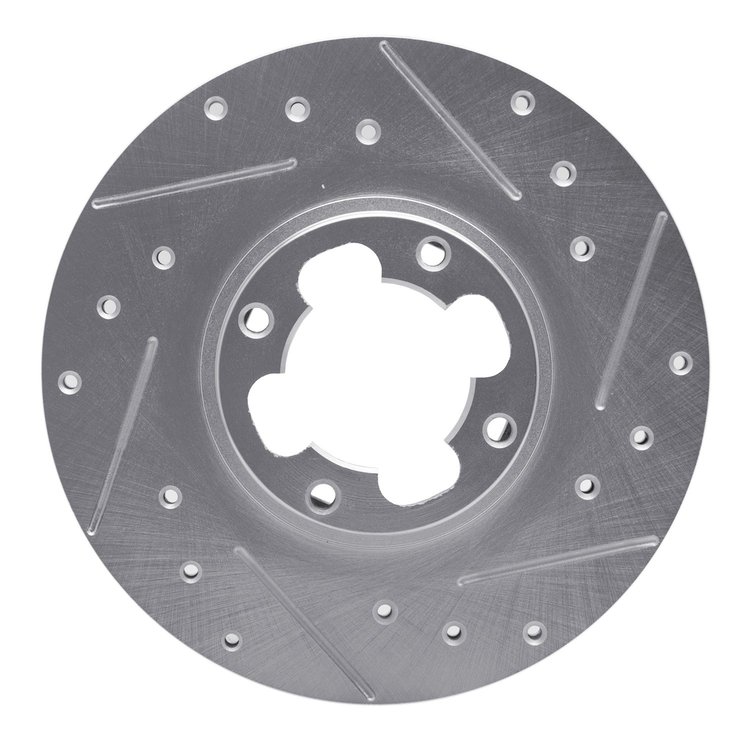 631-13006R Drilled/Slotted Brake Rotor [Silver], 1989-1994 Subaru, Position: Front Right