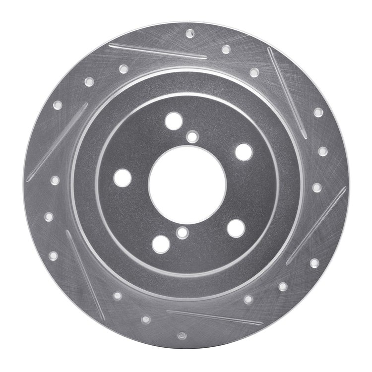 631-13008R Drilled/Slotted Brake Rotor [Silver], 1990-2008 GM, Position: Rear Right