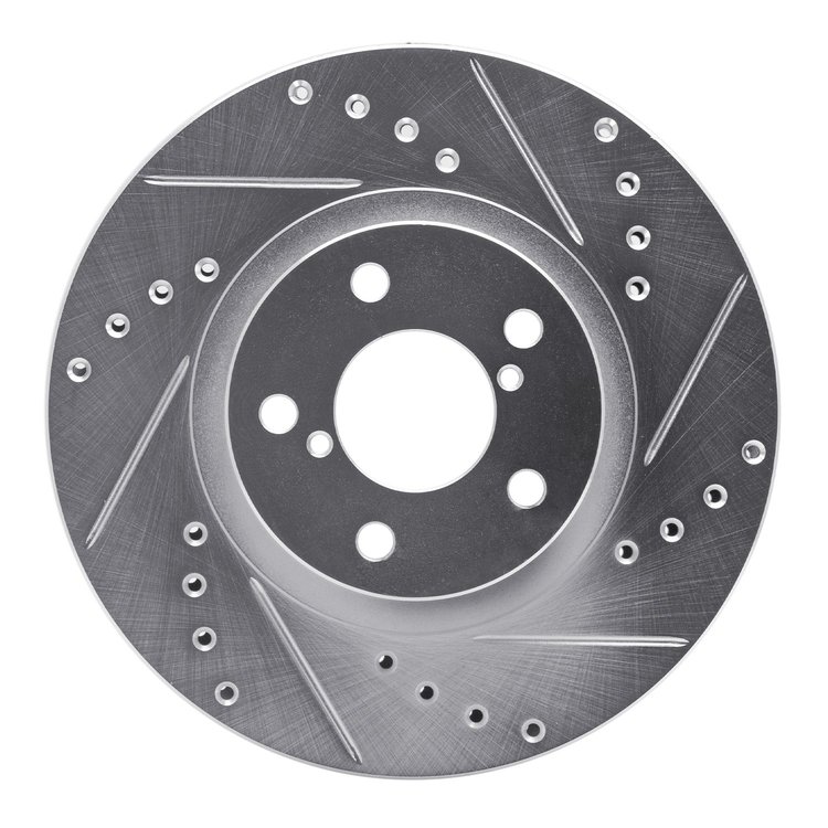 631-13009R Drilled/Slotted Brake Rotor [Silver], 1990-2016 GM, Position: Front Right