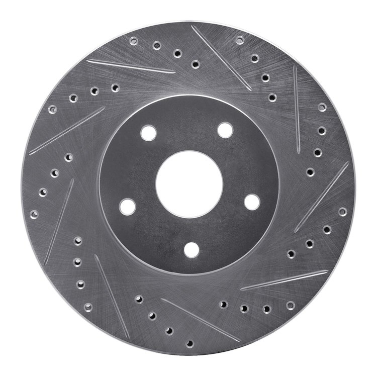 631-13011R Drilled/Slotted Brake Rotor [Silver], 1992-1997 Subaru, Position: Front Right