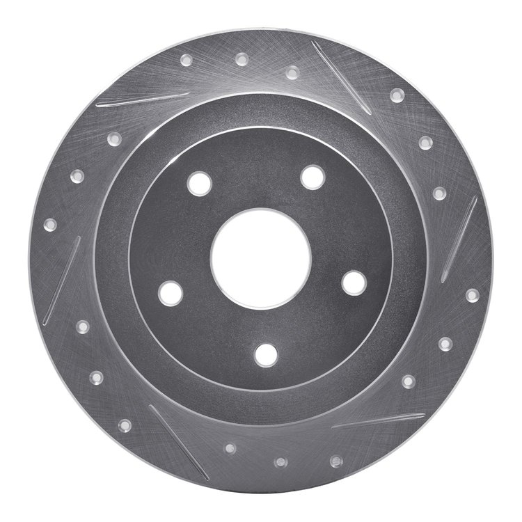 631-13012R Drilled/Slotted Brake Rotor [Silver], 1992-1997 Subaru, Position: Rear Right