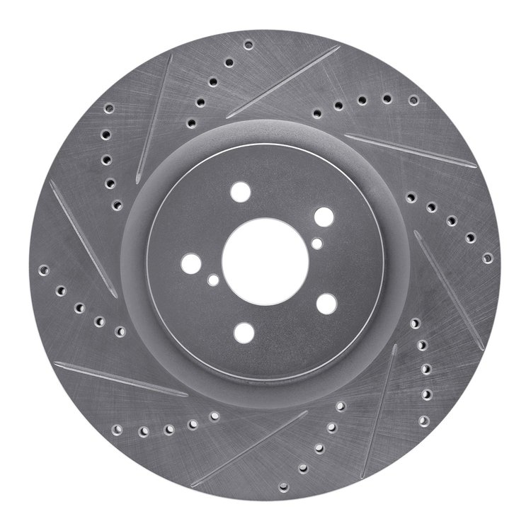 631-13014L Drilled/Slotted Brake Rotor [Silver], 2003-2020 Multiple Makes/Models, Position: Front Left