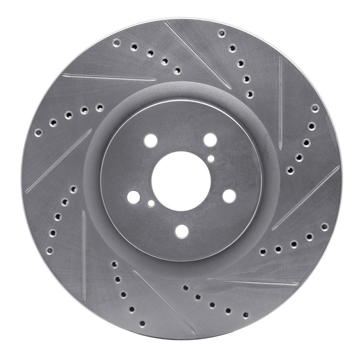 631-13014R Drilled/Slotted Brake Rotor [Silver], 2003-2020 Multiple Makes/Models, Position: Front Right