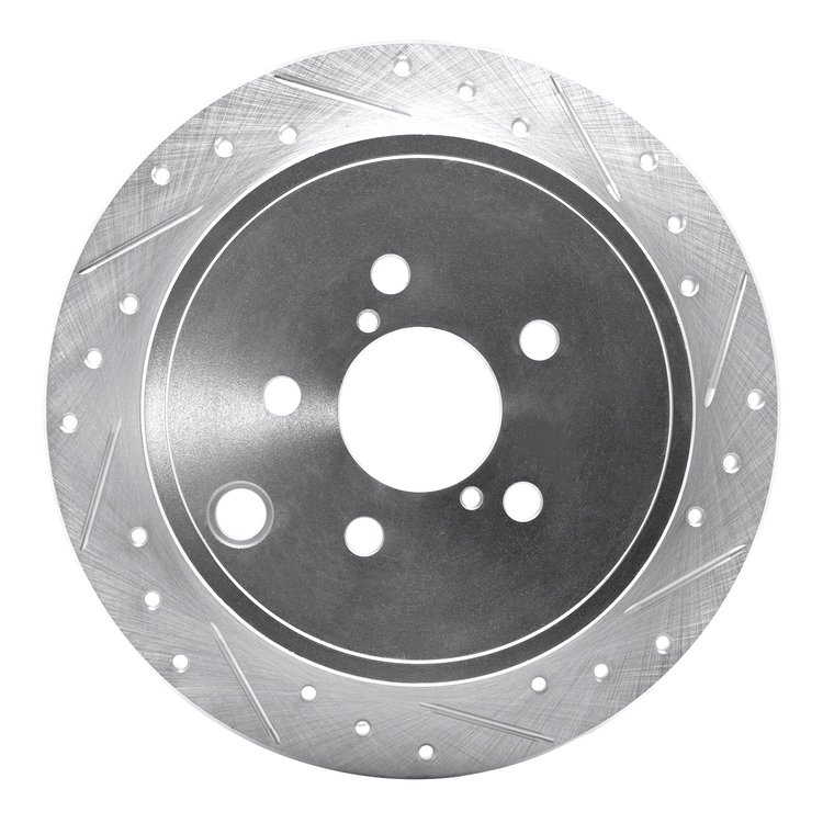 631-13021R Drilled/Slotted Brake Rotor [Silver], 2008-2015 Subaru, Position: Rear Right