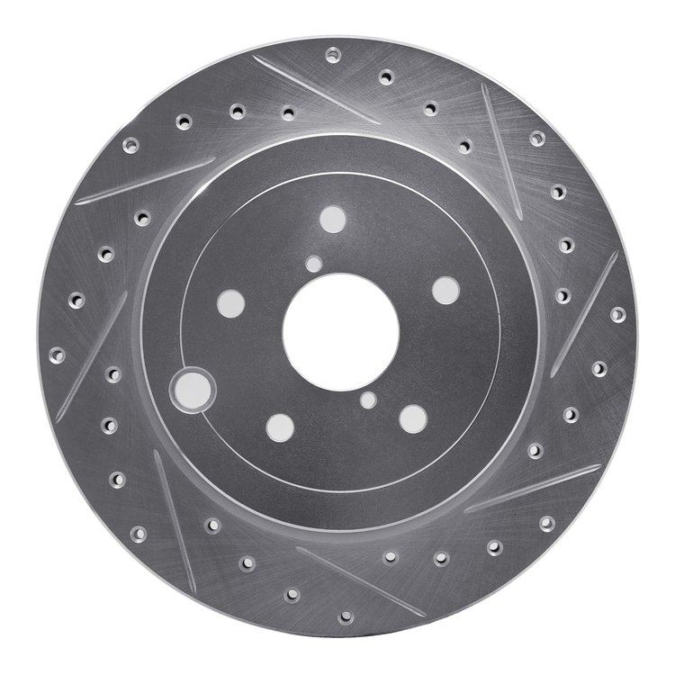631-13022R Drilled/Slotted Brake Rotor [Silver], 2008-2020 Subaru, Position: Rear Right