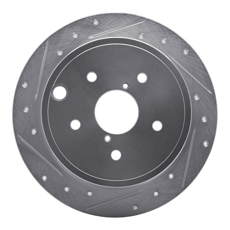 631-13024L Drilled/Slotted Brake Rotor [Silver], 2015-2021 Subaru, Position: Rear Left