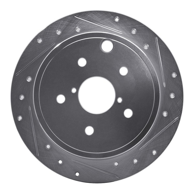 631-13024R Drilled/Slotted Brake Rotor [Silver], 2015-2021 Subaru, Position: Rear Right