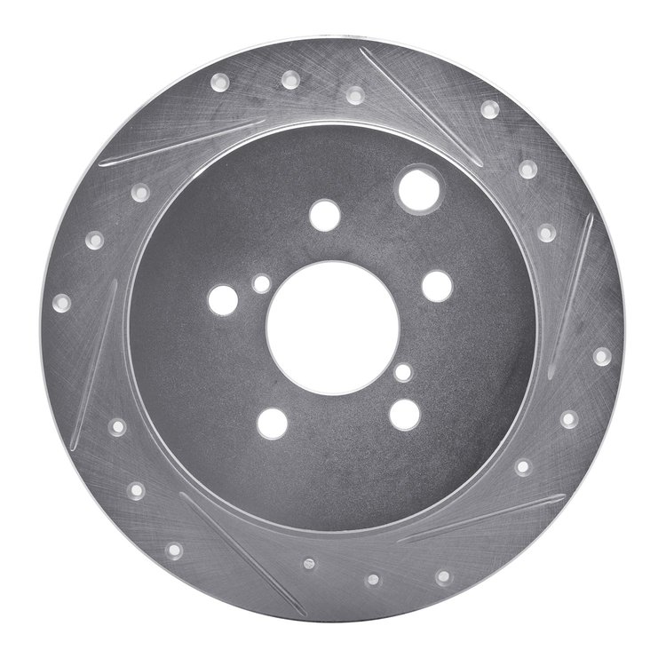 631-13025R Drilled/Slotted Brake Rotor [Silver], Fits Select Subaru, Position: Rear Right