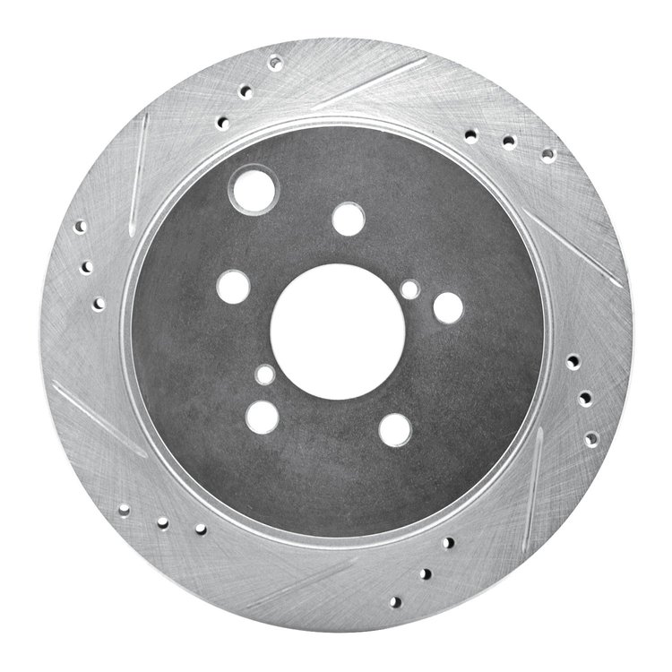 631-13027L Drilled/Slotted Brake Rotor [Silver], 2014-2018 Subaru, Position: Rear Left