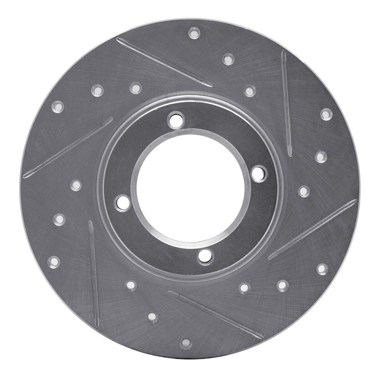 631-13030R Drilled/Slotted Brake Rotor [Silver], 1980-1983 Subaru, Position: Front Right