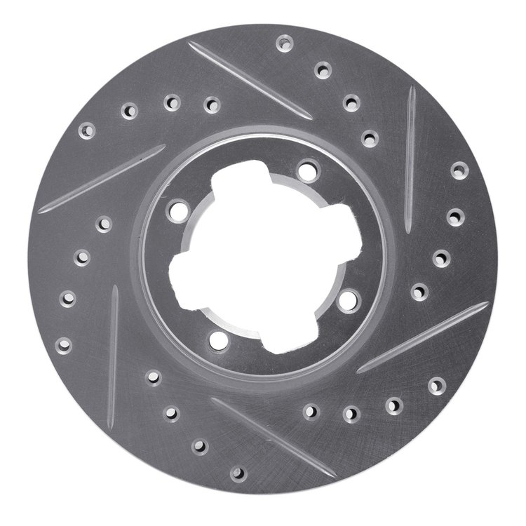 631-13031R Drilled/Slotted Brake Rotor [Silver], 1983-1989 Subaru, Position: Front Right