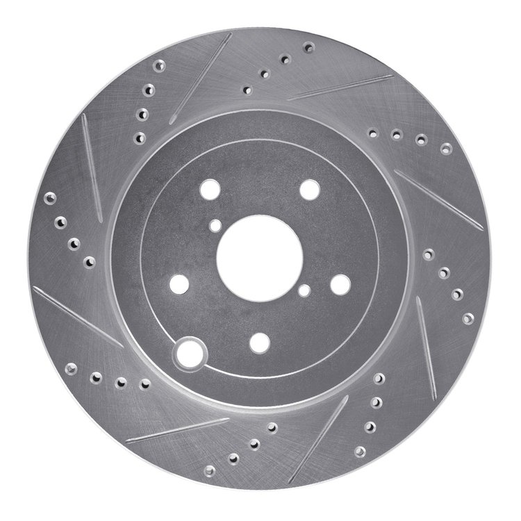 631-13042R Drilled/Slotted Brake Rotor [Silver], 2018-2021 Subaru, Position: Rear Right