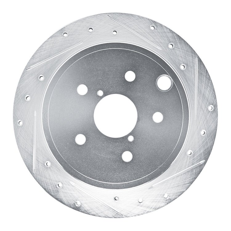 631-13050R Drilled/Slotted Brake Rotor [Silver], Fits Select Subaru, Position: Rear Right