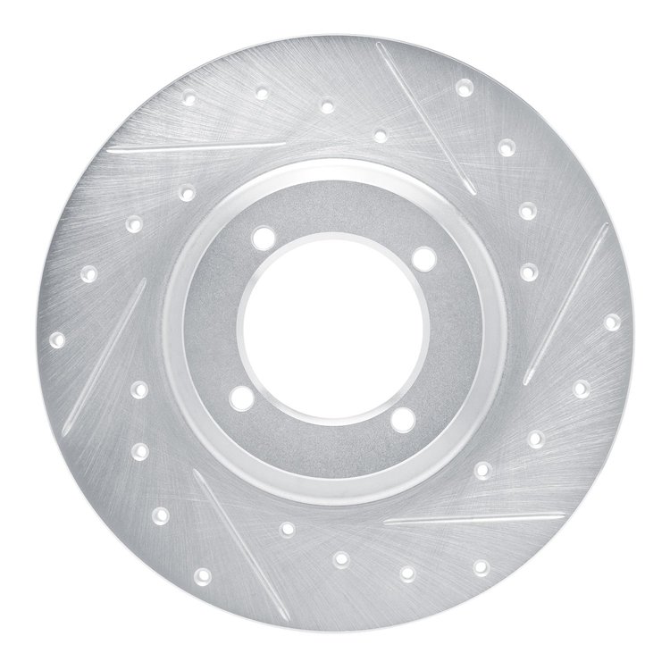 631-14000R Drilled/Slotted Brake Rotor [Silver], 1961-1976 Multiple Makes/Models, Position: Front Right
