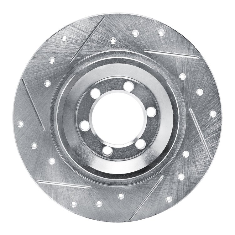 631-16003L Drilled/Slotted Brake Rotor [Silver], 1981-1989 Alfa Romeo, Position: Rear Left