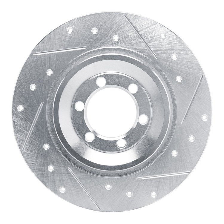 631-16003R Drilled/Slotted Brake Rotor [Silver], 1981-1989 Alfa Romeo, Position: Rear Right
