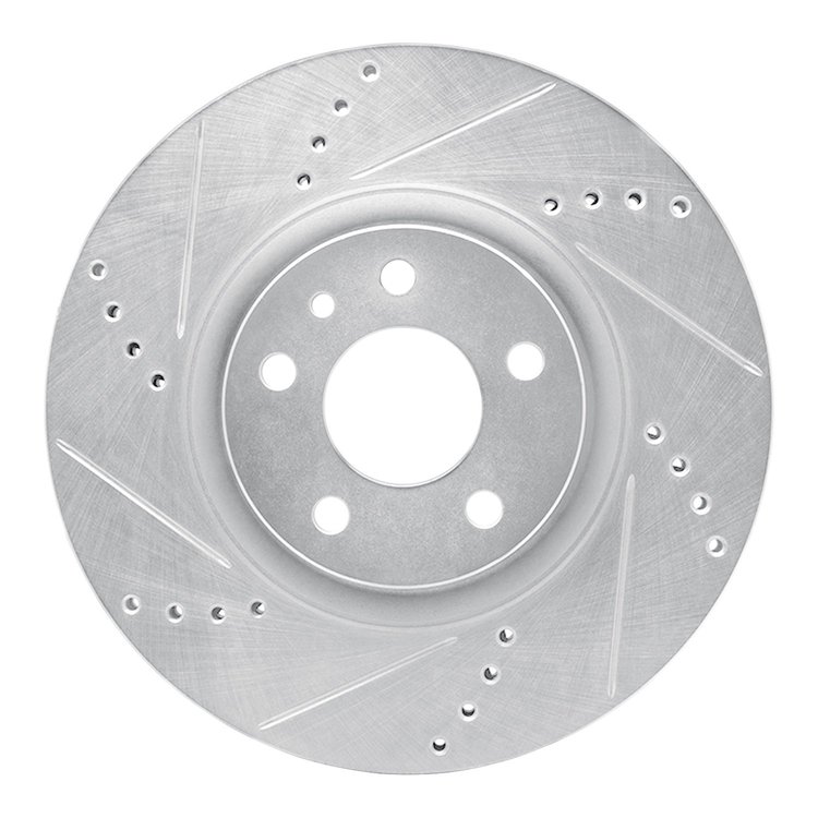 631-16006L Drilled/Slotted Brake Rotor [Silver], 1991-2020 Multiple Makes/Models, Position: Front Left