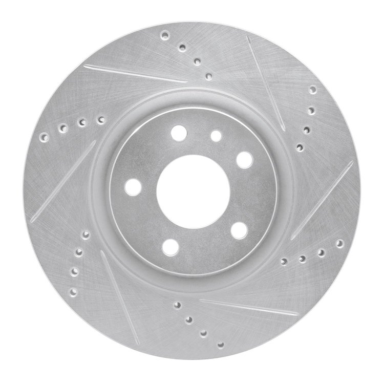631-16006R Drilled/Slotted Brake Rotor [Silver], 1991-2020 Multiple Makes/Models, Position: Front Right