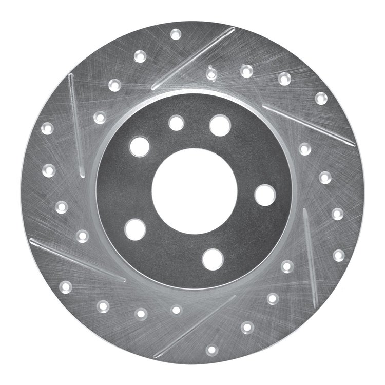 631-16007L Drilled/Slotted Brake Rotor [Silver], 1991-1995 Alfa Romeo, Position: Rear Left