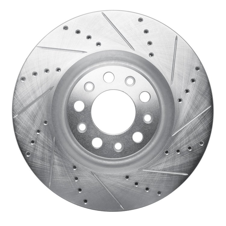 631-16012R Drilled/Slotted Brake Rotor [Silver], 2017-2021 Alfa Romeo, Position: Front Right