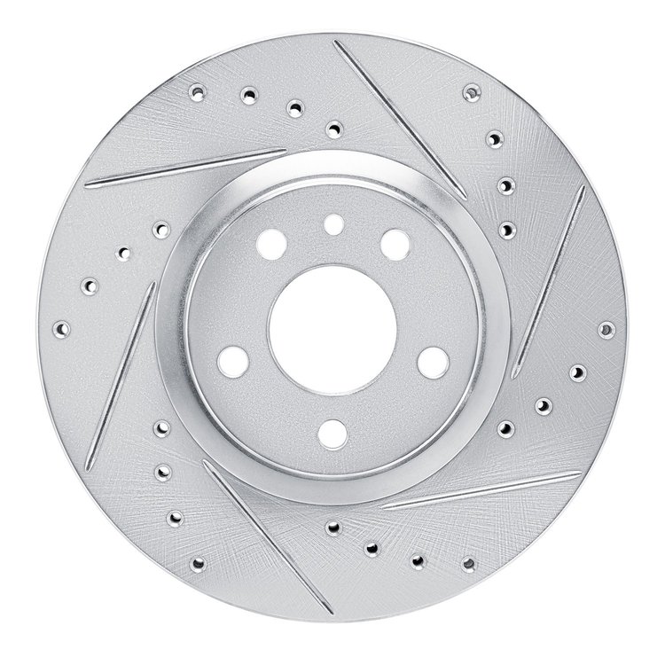 631-16014R Drilled/Slotted Brake Rotor [Silver], 1994-1995 Alfa Romeo, Position: Front Right