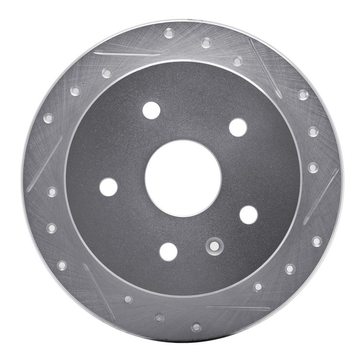 631-18002R Drilled/Slotted Brake Rotor [Silver], 1999-2002 GM, Position: Rear Right