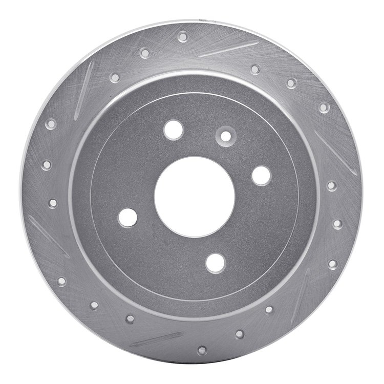 631-18003R Drilled/Slotted Brake Rotor [Silver], 1999-2002 GM, Position: Rear Right