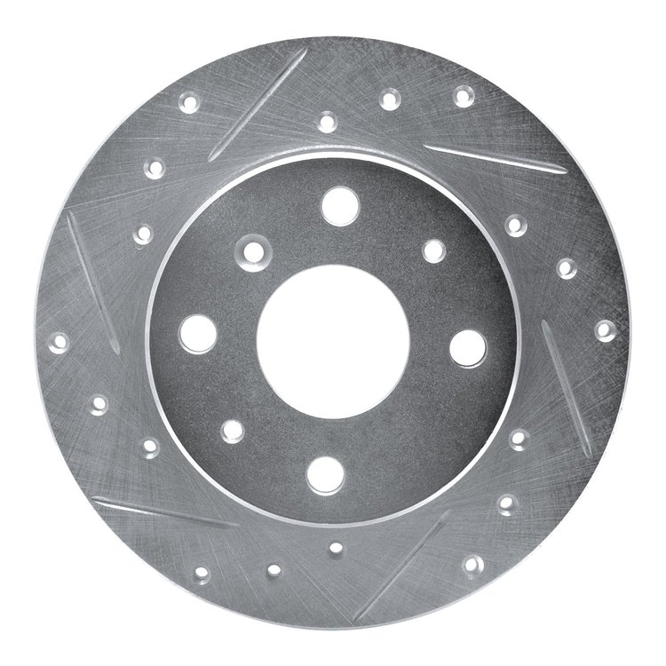 631-19000L Drilled/Slotted Brake Rotor [Silver], 1988-1992 Daihatsu, Position: Front Left